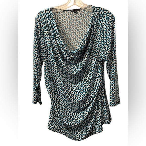 Chaus Patterned Top with cowl neck & rutching on sides EUC Women’s size XL - Picture 1 of 8